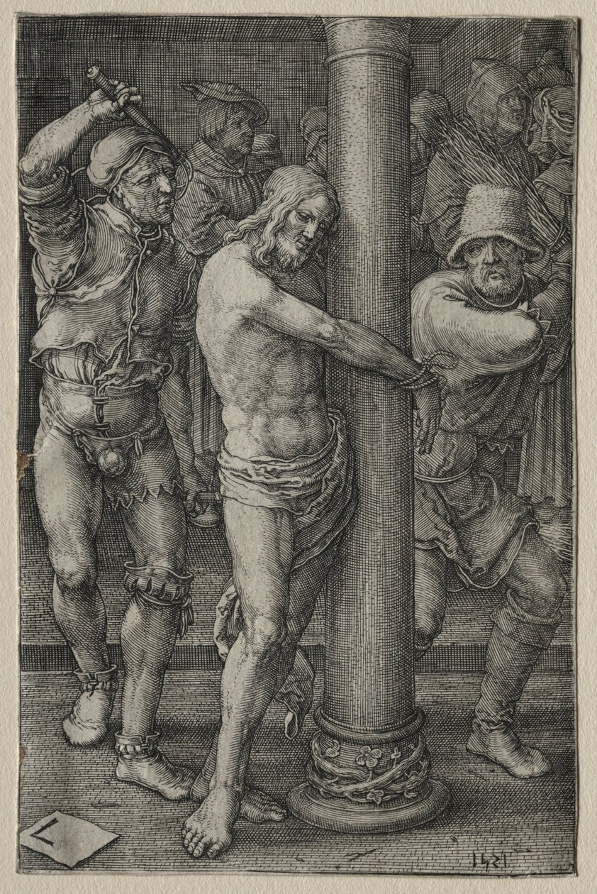 Pasja: Biczowanie, 1521. autorstwa Lucas van Leyden