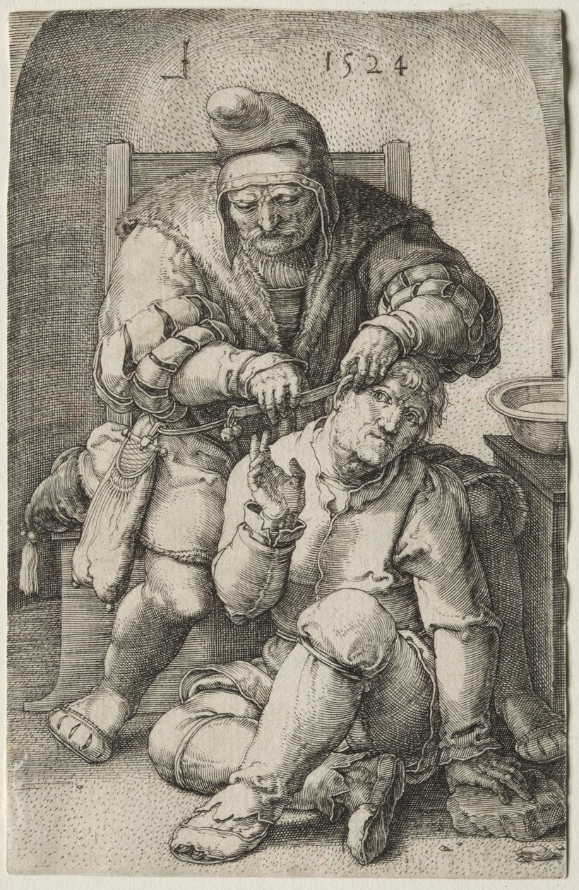 Chirurg, 1524. autorstwa Lucas van Leyden