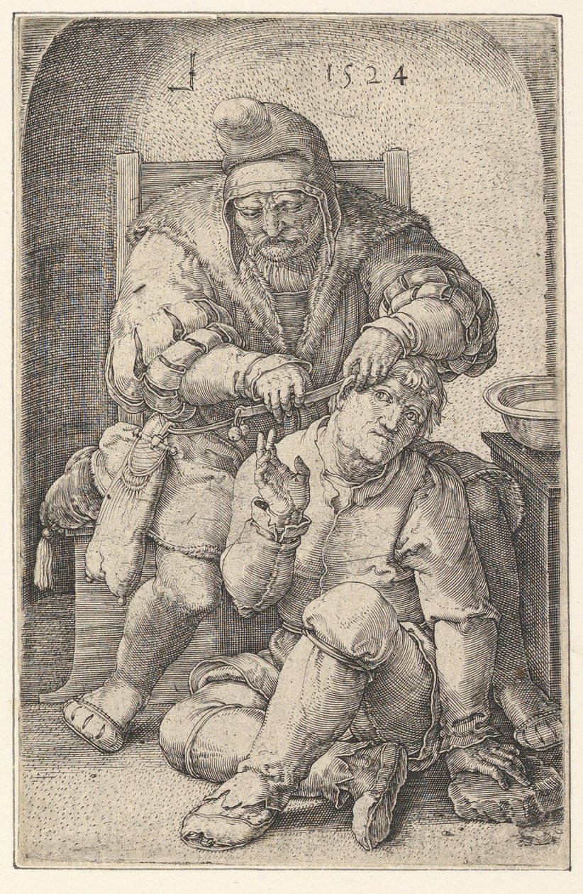 Chirurg, 1524. autorstwa Lucas van Leyden