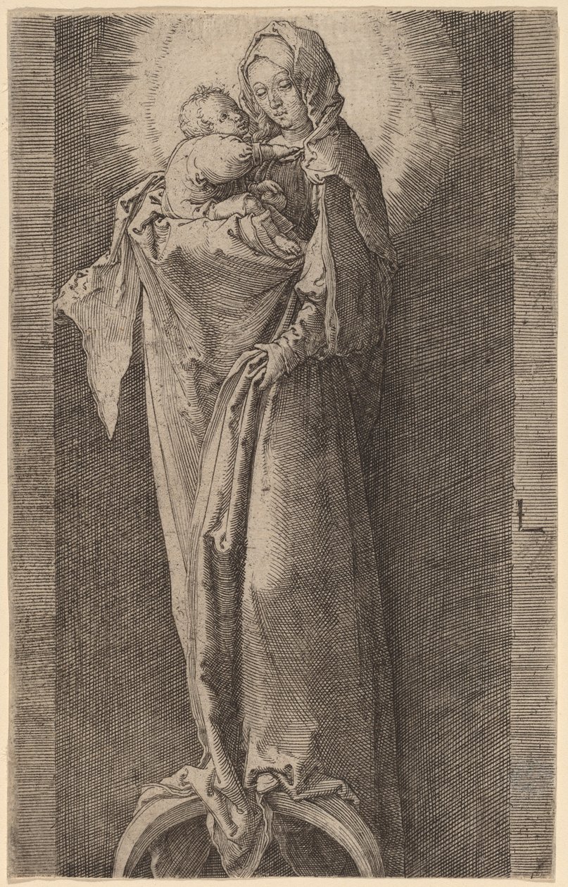 Dziewica w niszy autorstwa Lucas van Leyden