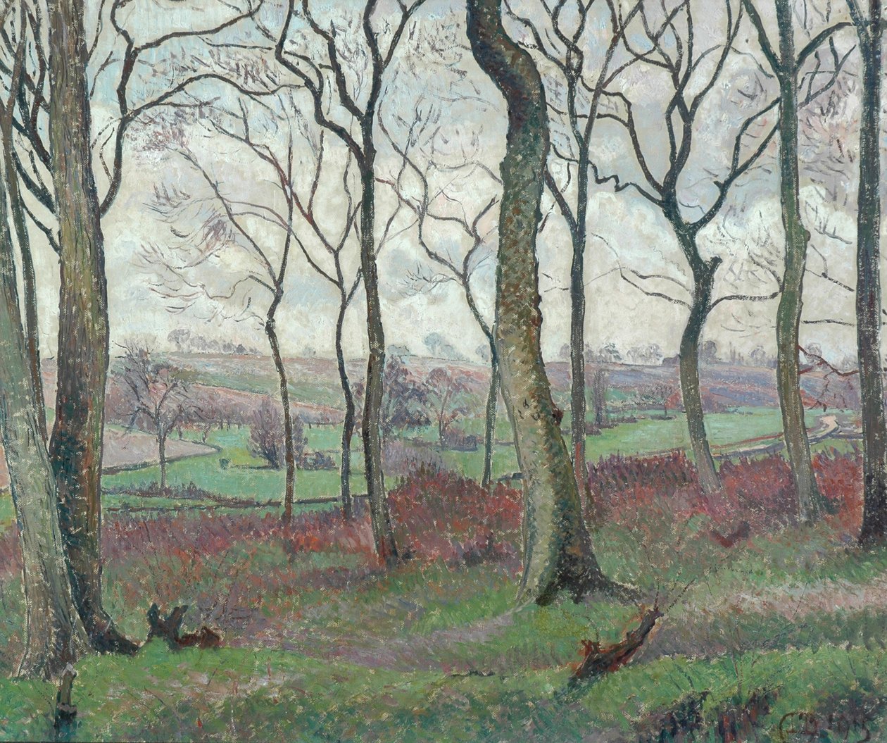 Droga Dunmow z Tilty Wood, 1915 autorstwa Lucien Pissarro
