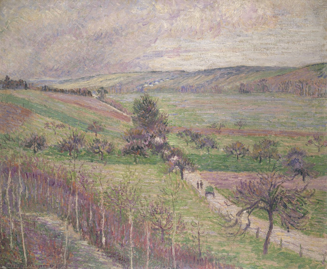 Droga do Thierceville, wczesna wiosna, 1893 r. autorstwa Lucien Pissarro