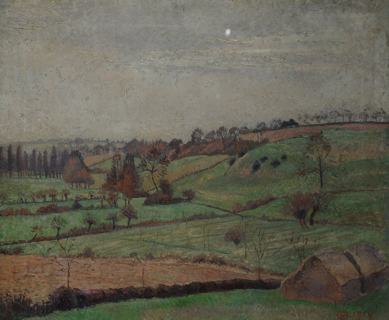 Dolina, Duton Hill, Elsenham, Essex, 1915 autorstwa Lucien Pissarro