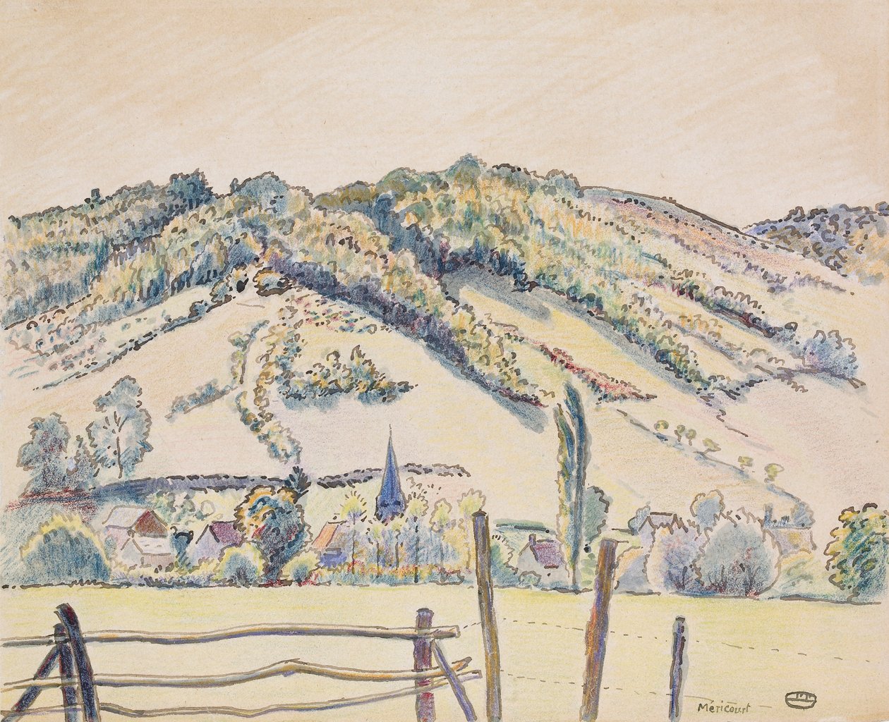 Mericourt, 1919 autorstwa Lucien Pissarro