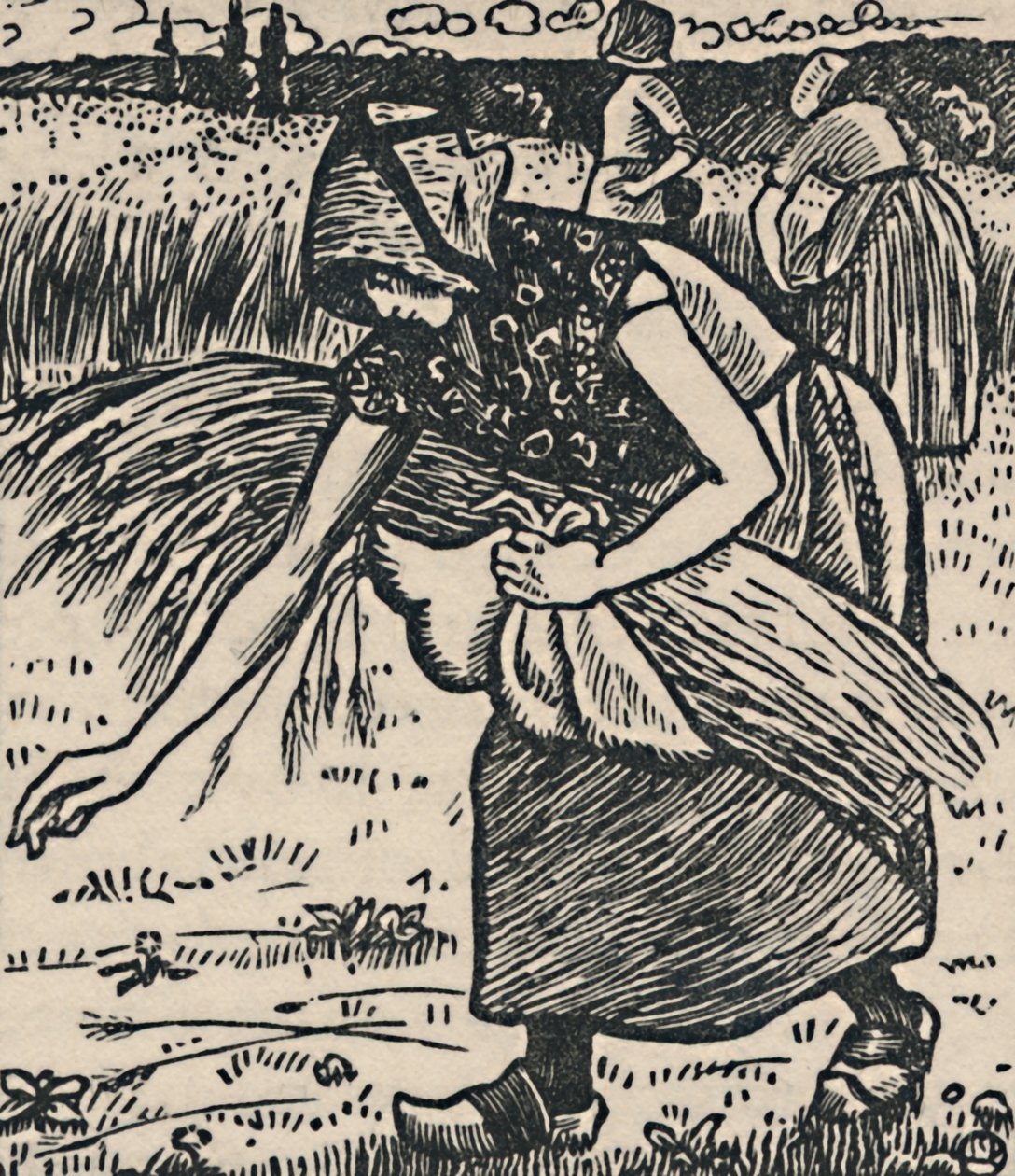 Ruth Gleaning, 1919 autorstwa Lucien Pissarro
