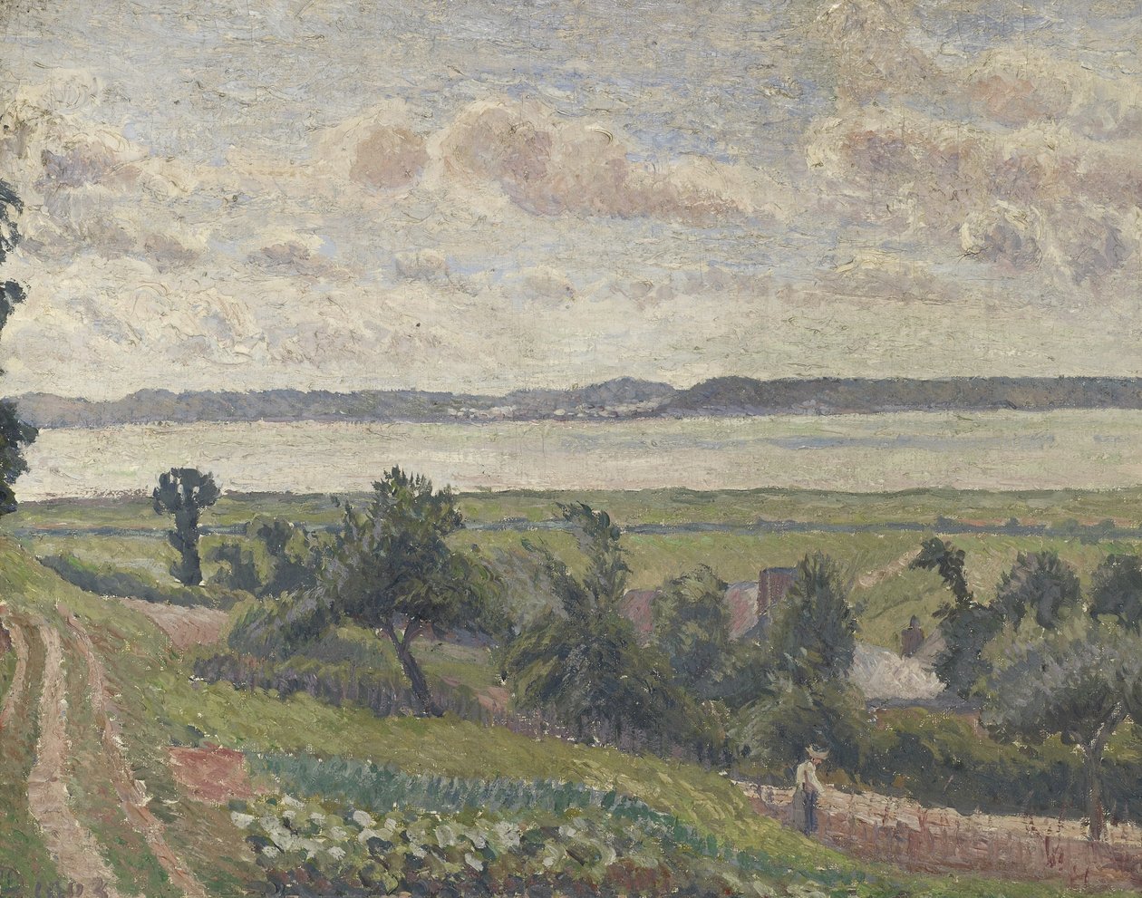 Widok na ujście rzeki, Harfleur, 1903 r. autorstwa Lucien Pissarro