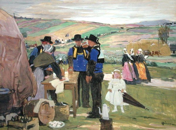Brittany Pardon (gwasz na pokładzie) autorstwa Lucien Simon