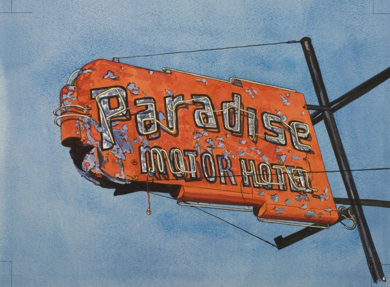 Paradise Motel, 2006 (wc na papierze) autorstwa Lucy Masterman