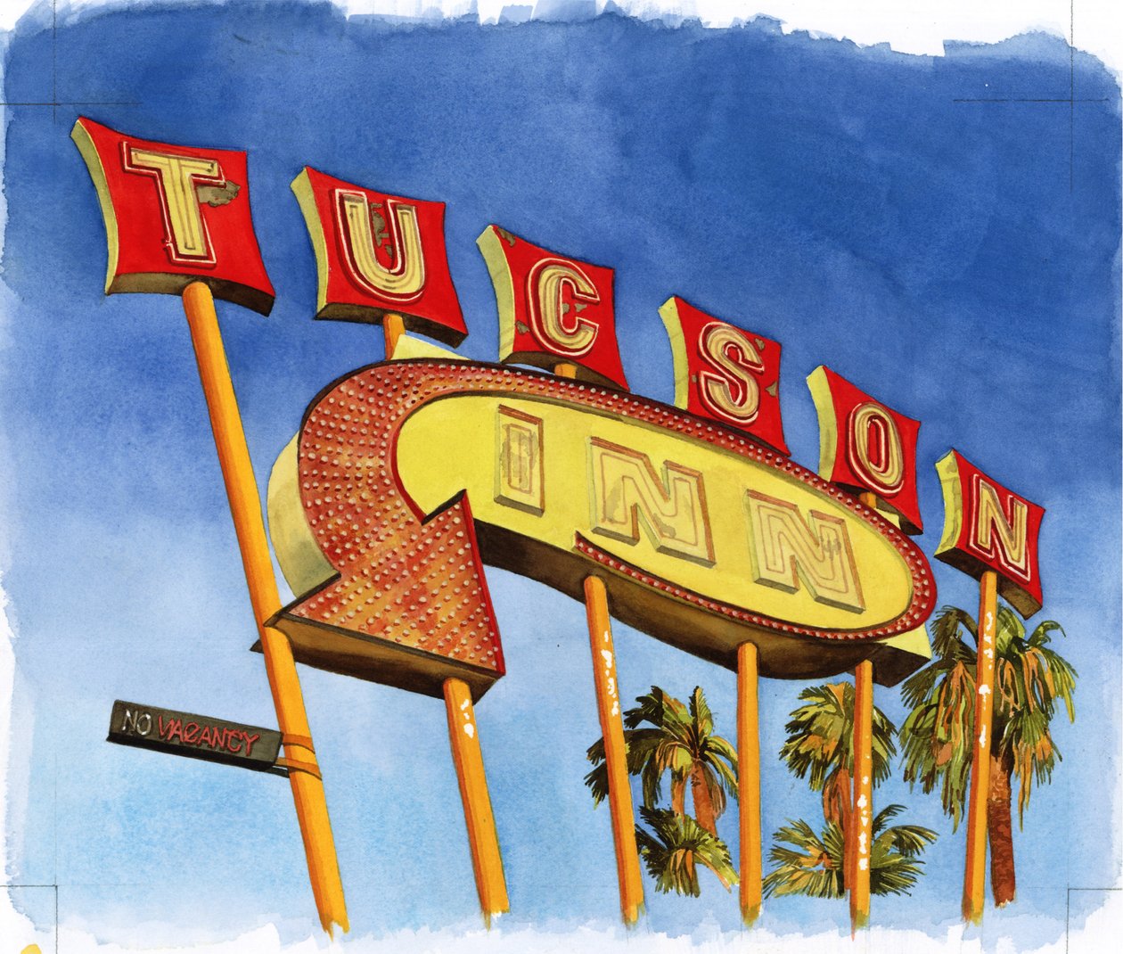Tucson Inn, 2004 (wc na papierze) autorstwa Lucy Masterman