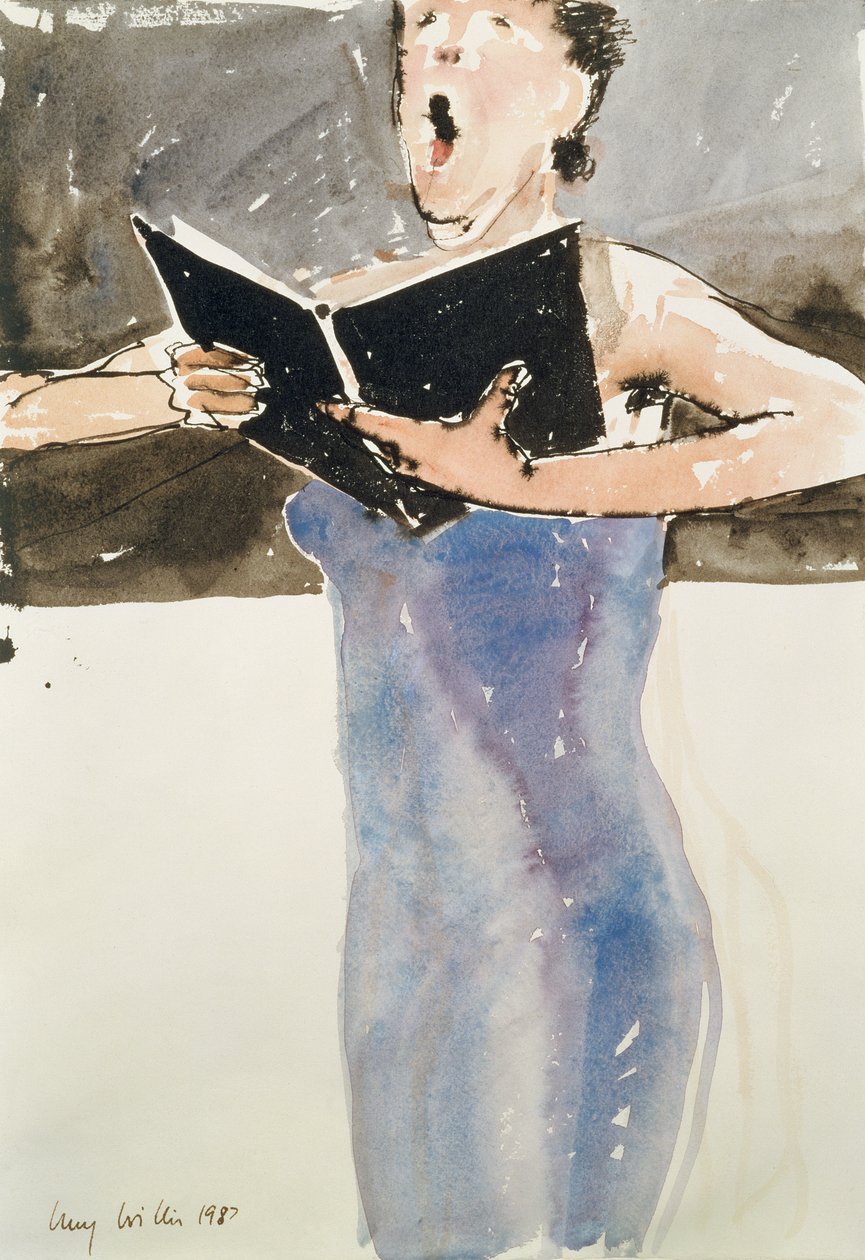 Carmina Burana, 1987 (pióro i atrament z wc na papierze) autorstwa Lucy Willis