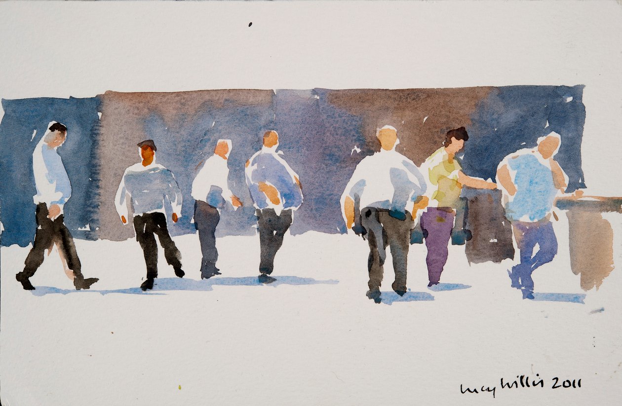 Mężczyźni w hotelu Phoenicia, 2011 autorstwa Lucy Willis