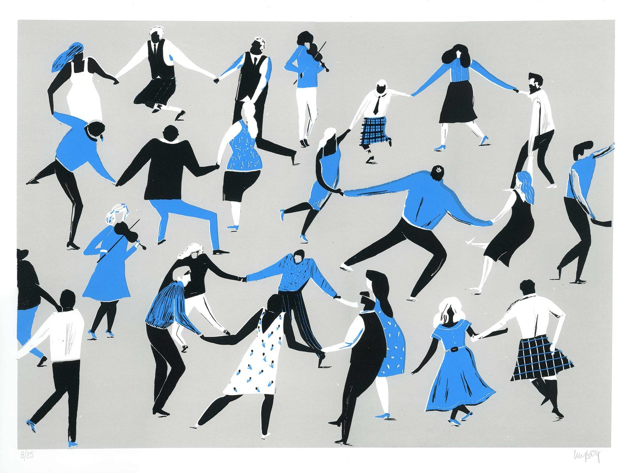 Ceilidh, 2016 (sitodruk) autorstwa Lucy Banaji