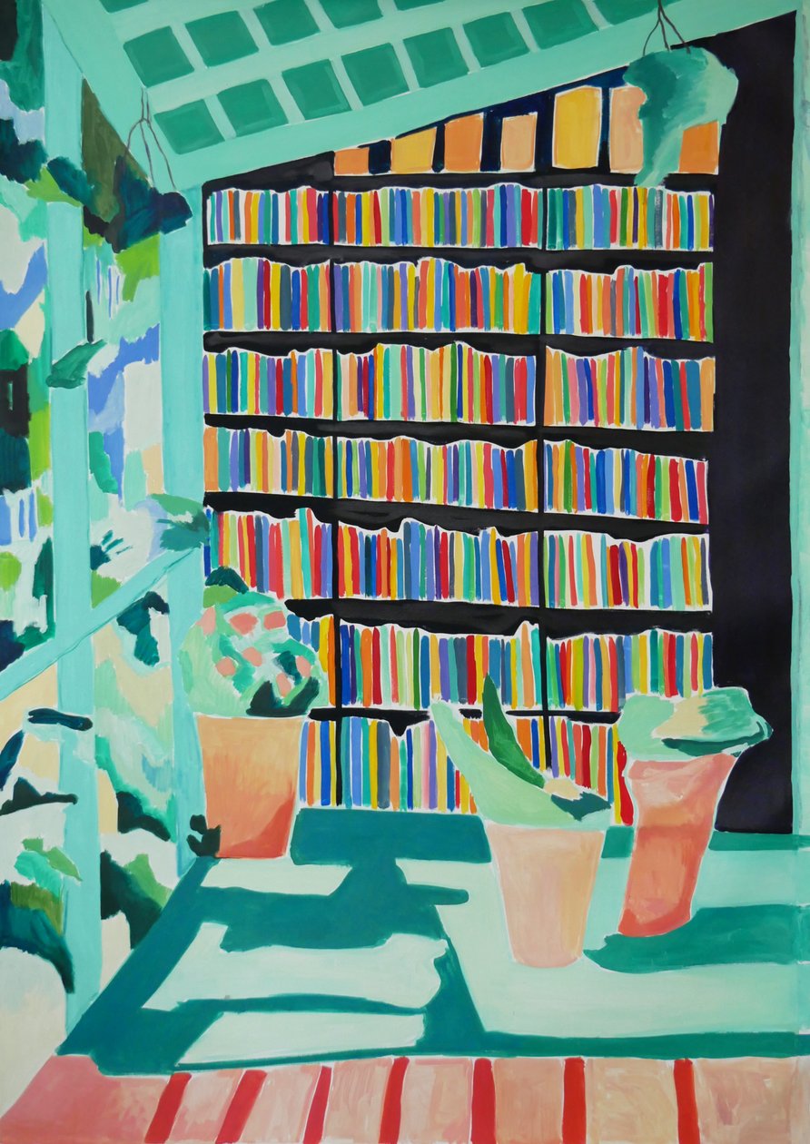 Libary, 2023 (olej na płótnie) autorstwa Lucy Smallbone