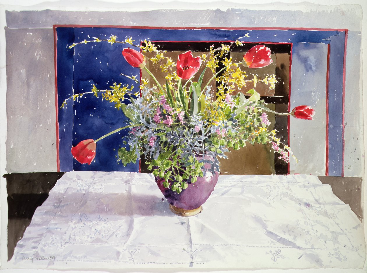 Wiosenne kwiaty w wazonie autorstwa Lucy Willis