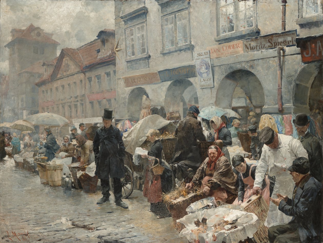 Targ jajeczny w Pradze, 1888 autorstwa Ludek or Ludwig Marold