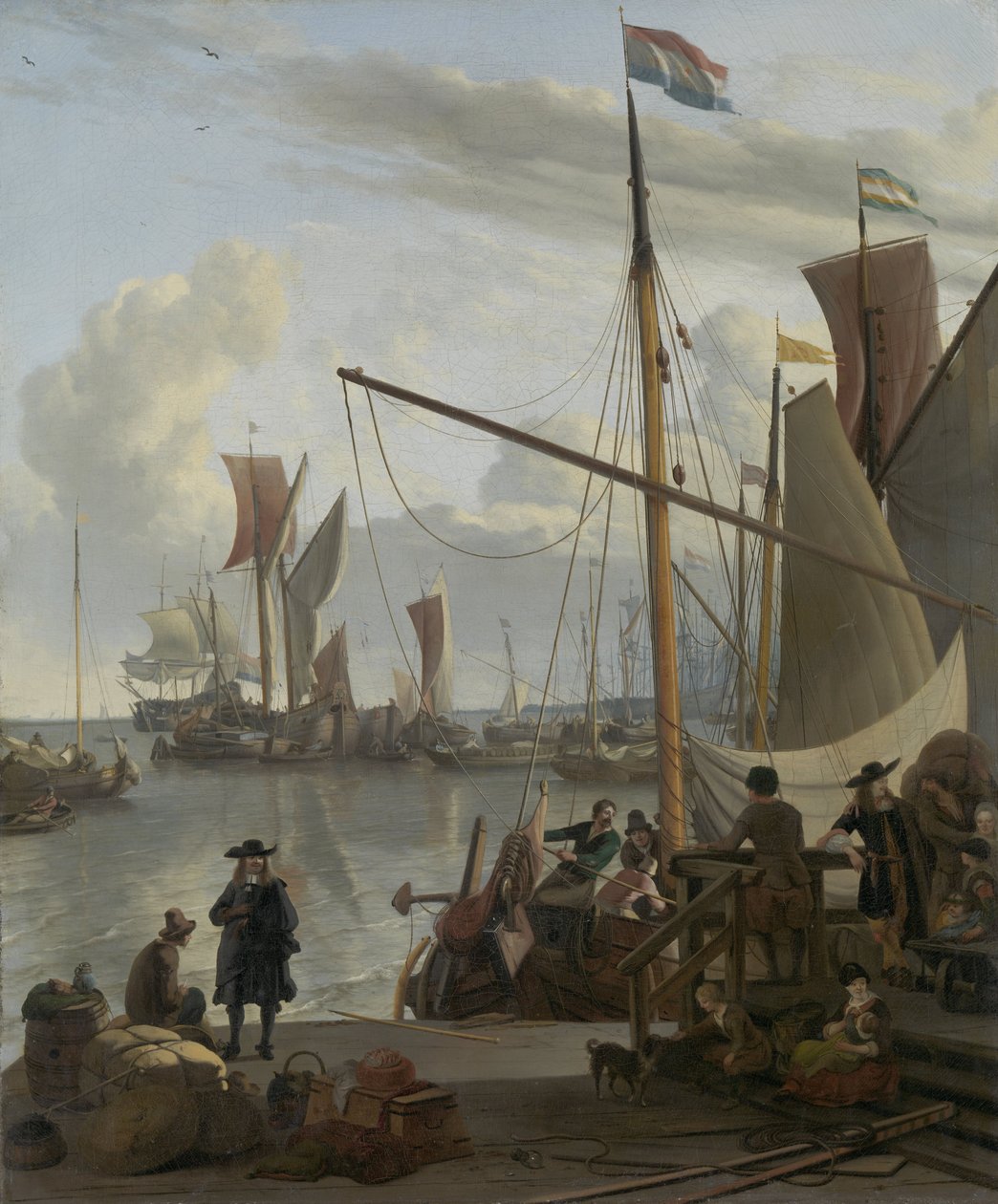 Y w Amsterdamie, widziana z Mosselsteiger (molo małży) autorstwa Ludolf Bakhuizen