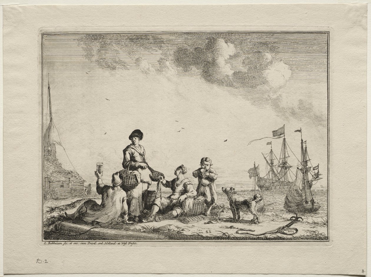 Sprzedawca ryb, 1701. autorstwa Ludolf Backhuysen