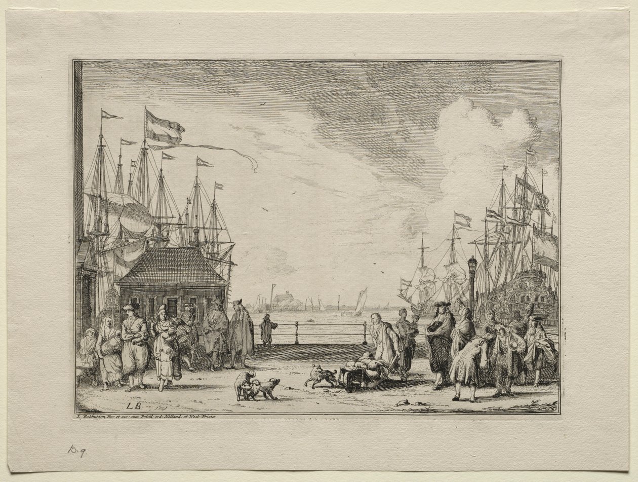 Port w Amsterdamie, 1701. autorstwa Ludolf Backhuysen
