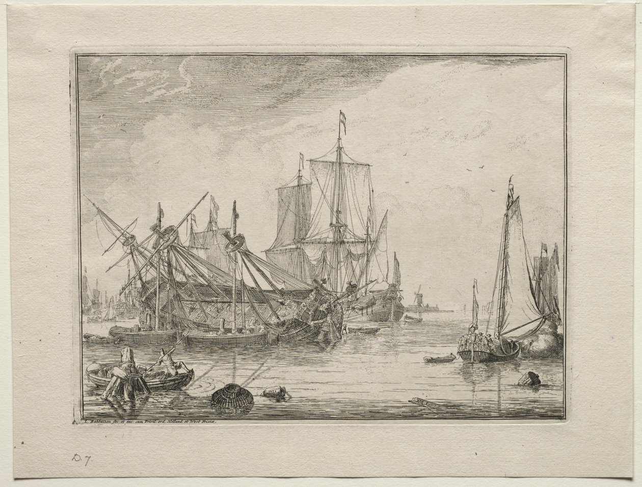 Statki w naprawie, 1701. autorstwa Ludolf Backhuysen