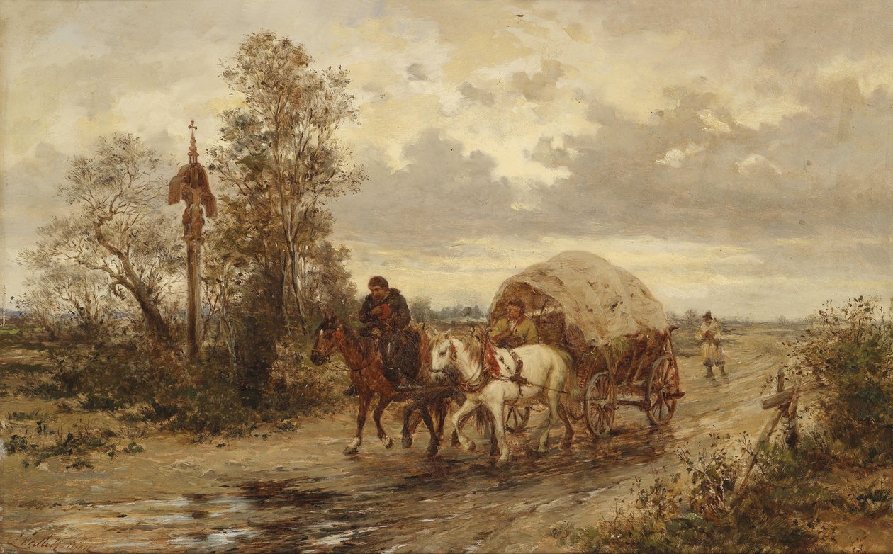 Na wiejskiej drodze autorstwa Ludwig Gedlek