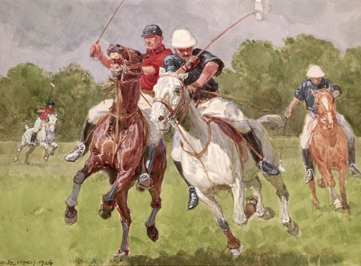 Riding Off, 1925 (wc i gwasz na papierze) autorstwa Ludwig Koch