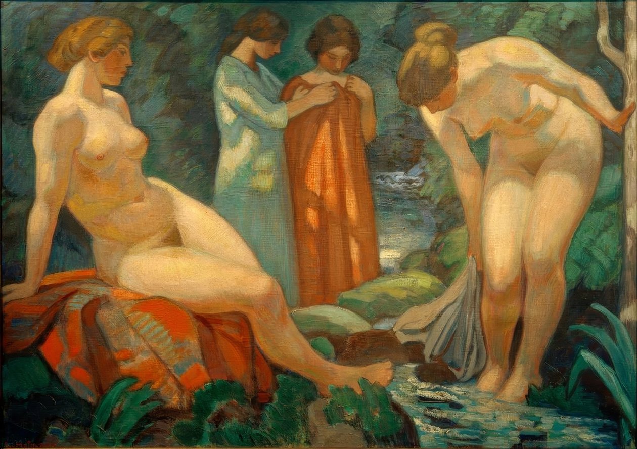 Kobiety na leśnym źródle autorstwa Ludwig von Hofmann