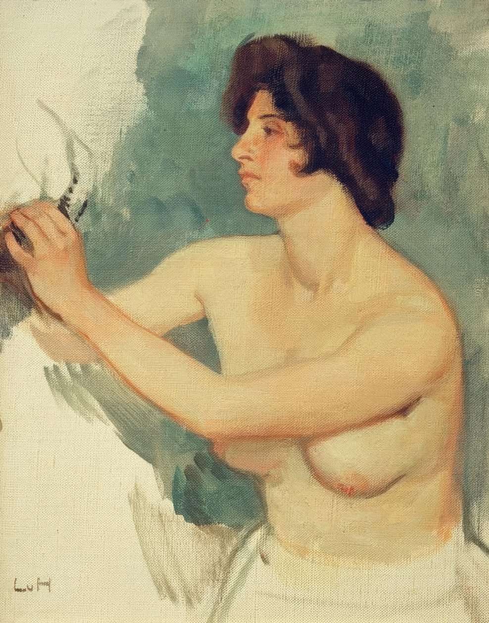 Kobiety studiują autorstwa Ludwig von Hofmann