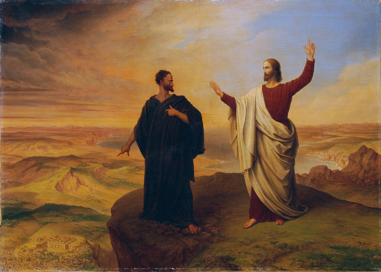 Kuszenie Chrystusa autorstwa Ludwig Ferdinand Schnorr von Carolsfeld