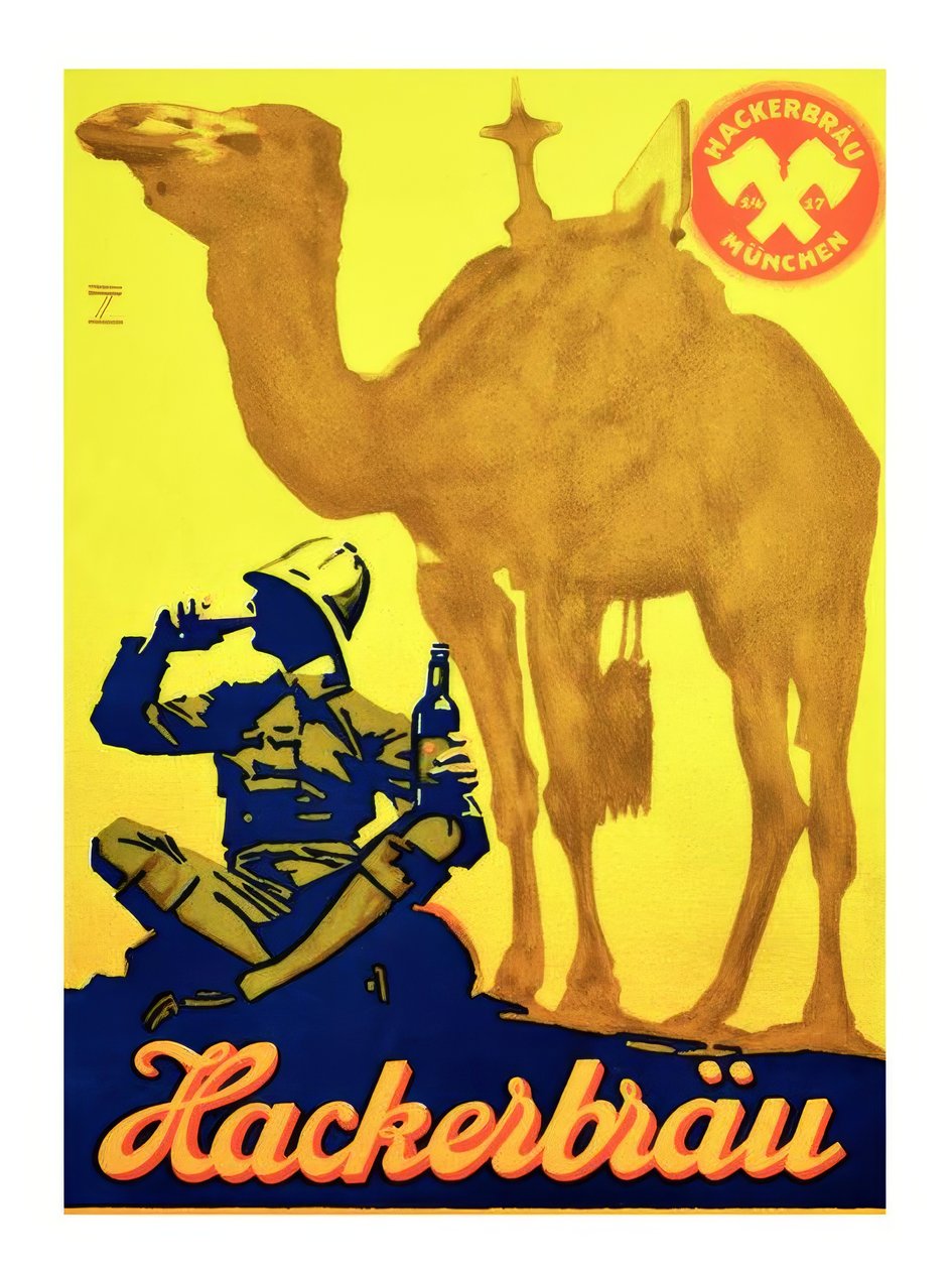 Piwo Hackerbräu autorstwa Ludwig Hohlwein
