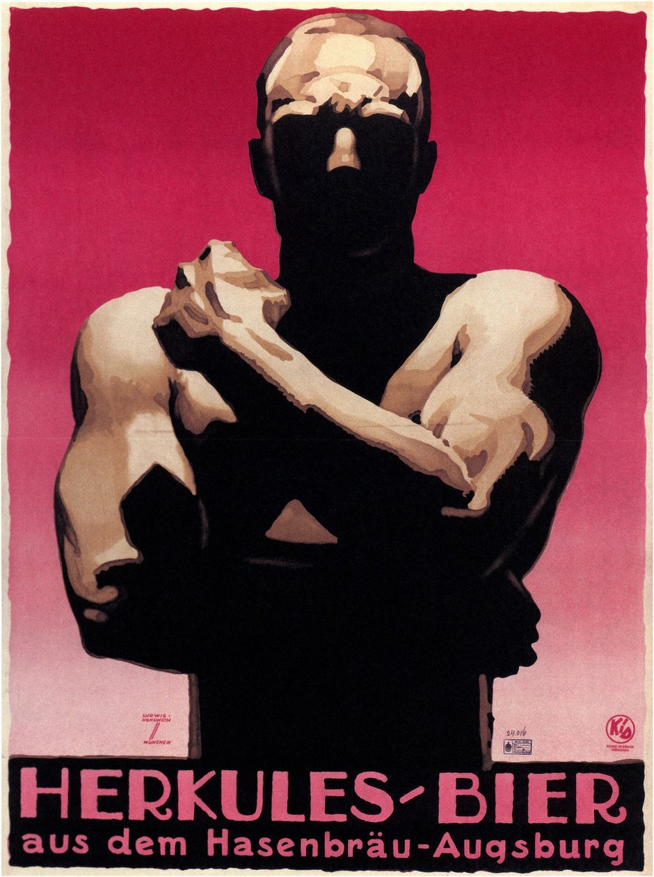 Piwo Herkules, 1925 autorstwa Ludwig Hohlwein