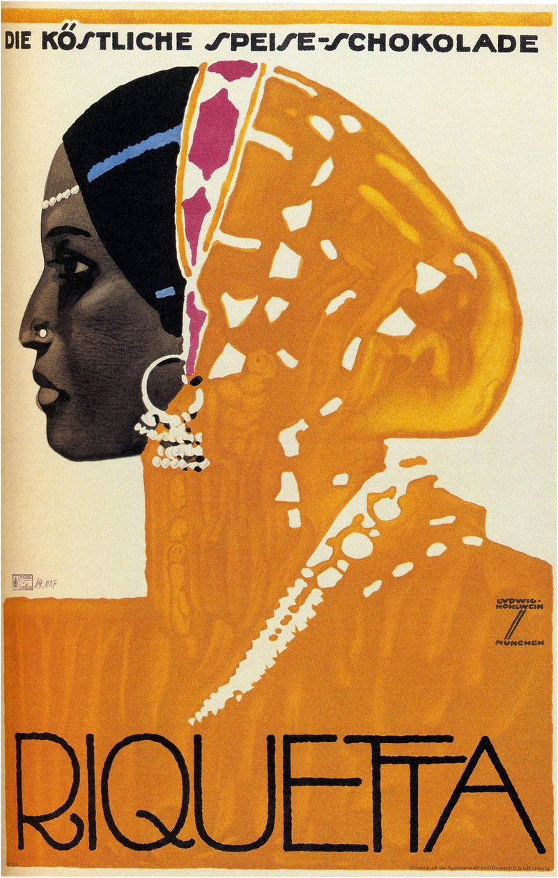 Czekolada Riquetta, 1925 autorstwa Ludwig Hohlwein
