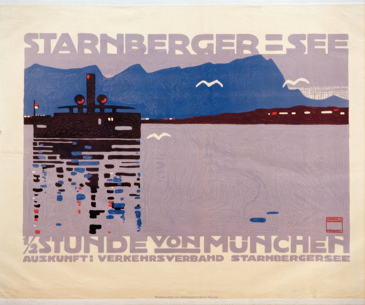 Starnberger See (Oberbayern). autorstwa Ludwig Hohlwein