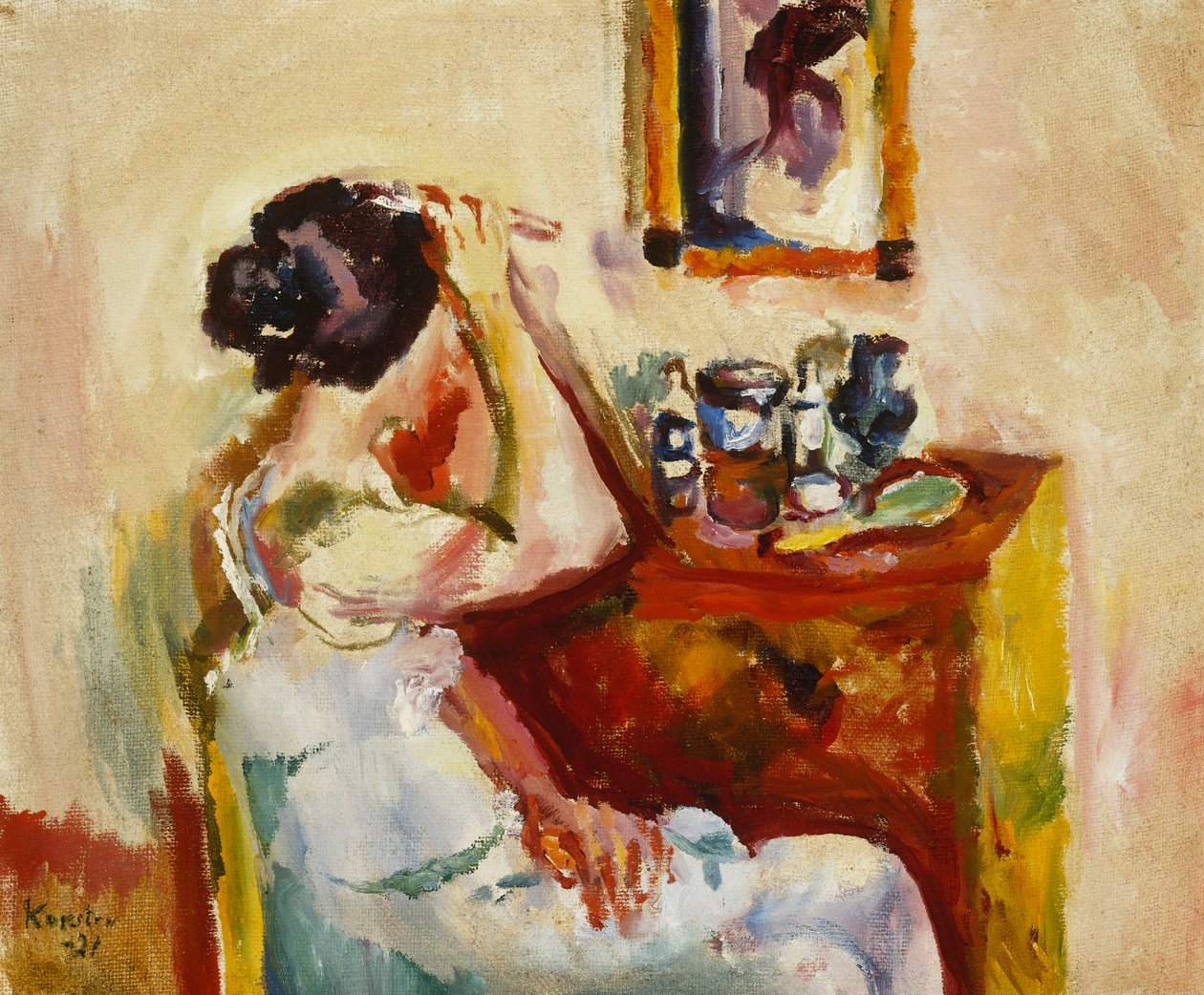 poranne pranie; Morgenwask, 1921 autorstwa Ludvik Peter Karsten