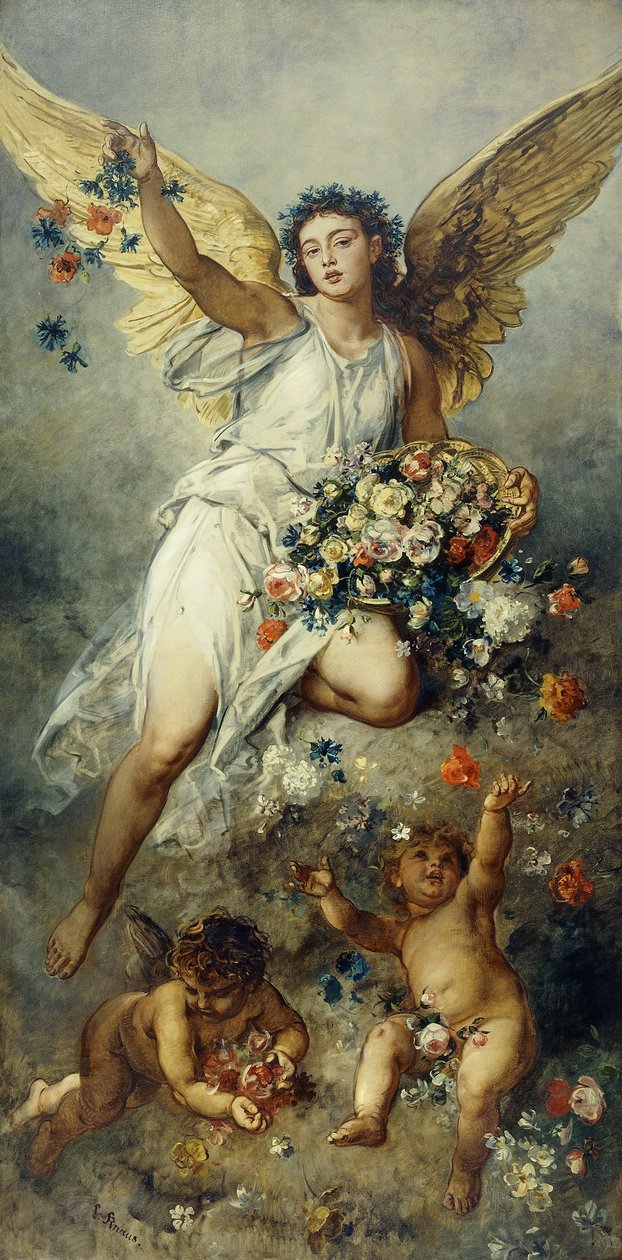 Flora z Putti-Pokój, autorstwa Ludwig Knaus