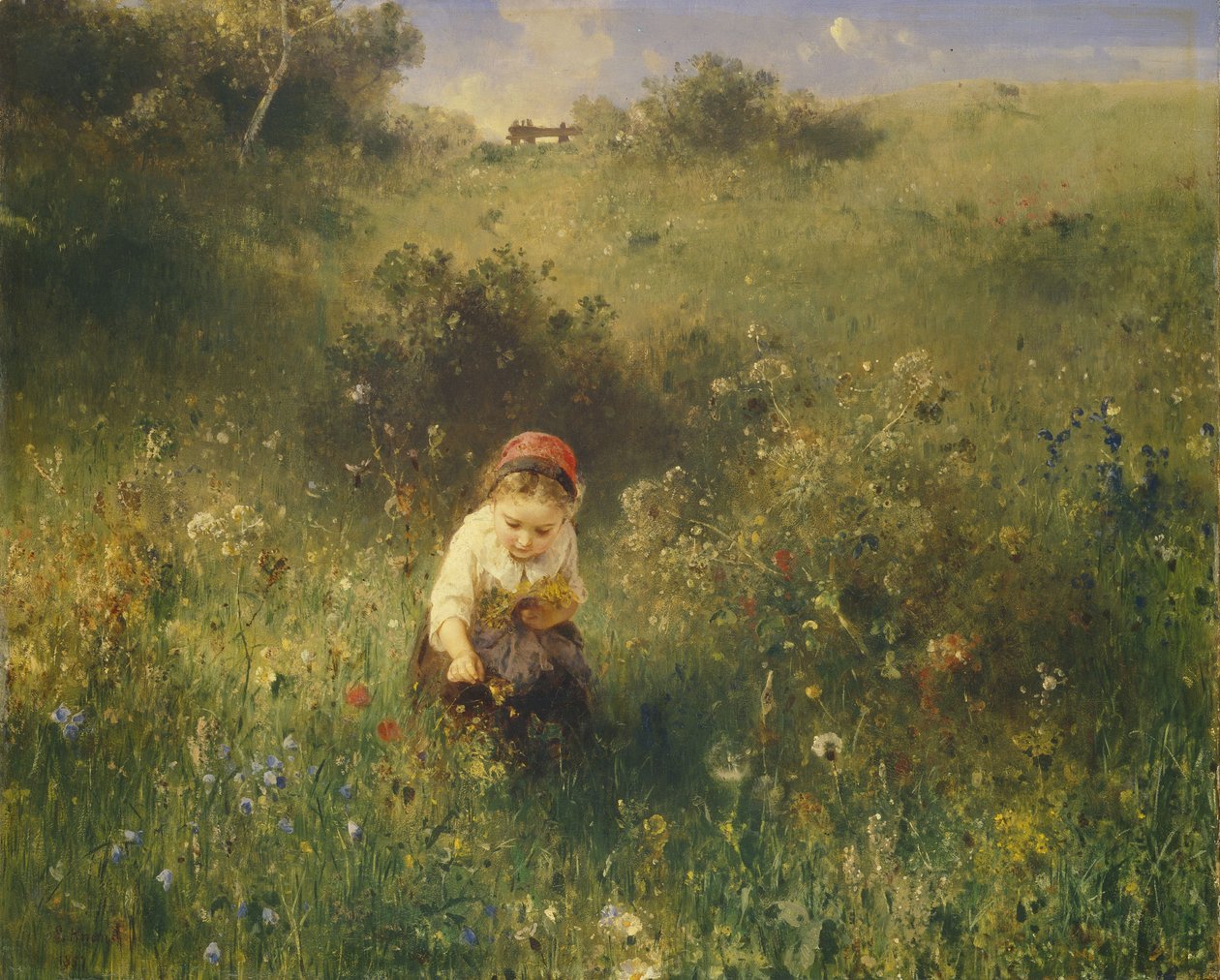 Dziewczyna na polu, 1857. autorstwa Ludwig Knaus