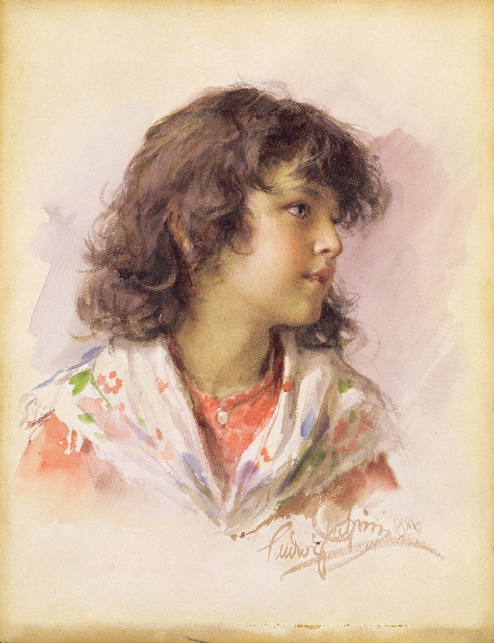 Głowa dziewczyny, 1886 autorstwa Ludwig Passini