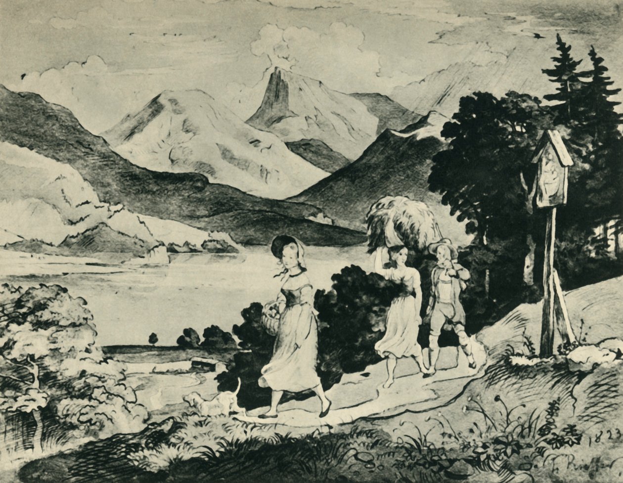 Jezioro Fuschl, Salzburg, Austria, 1823, 1943. autorstwa Ludwig Richter