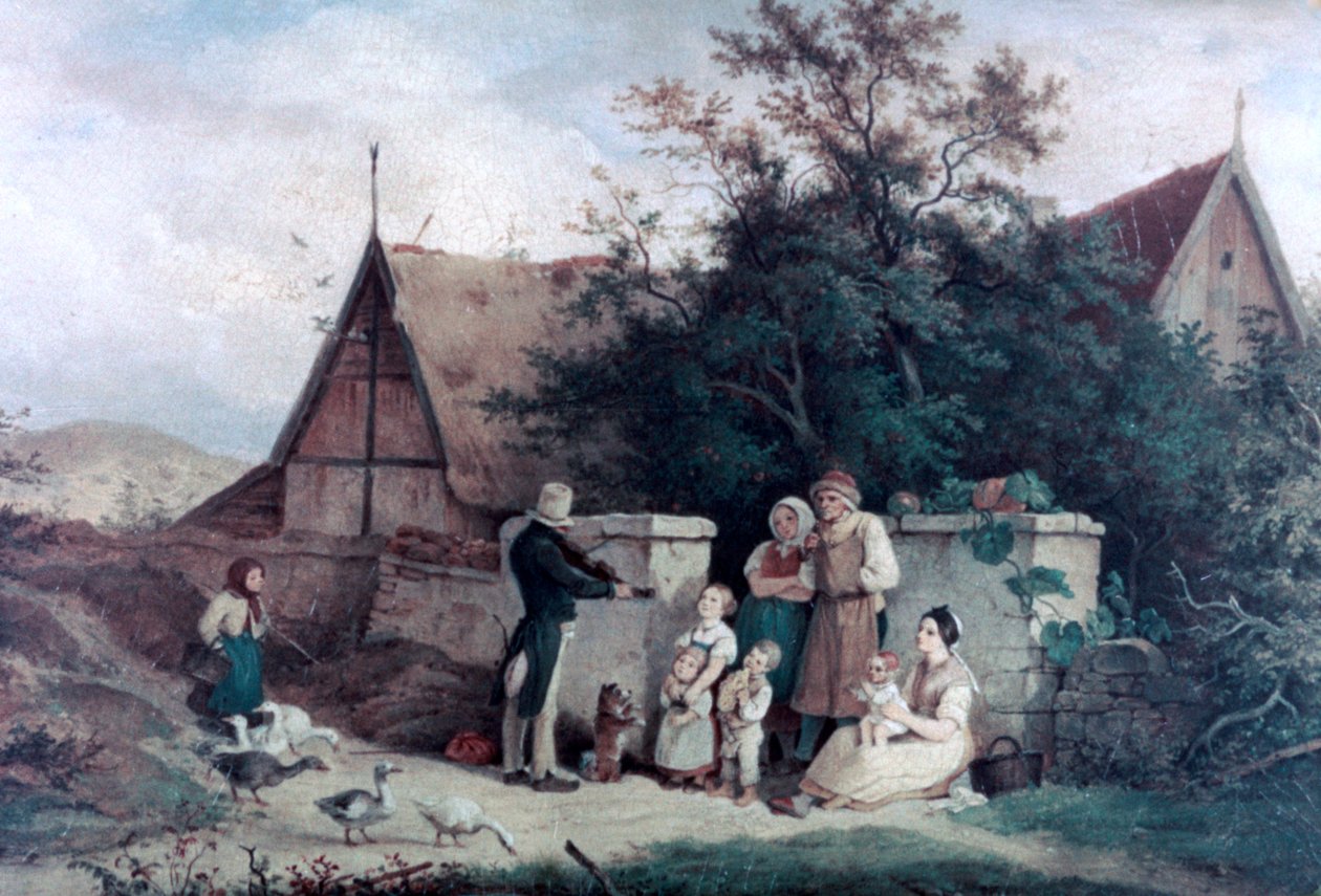 „Skrzypek wsi”, 1845 autorstwa Ludwig Richter