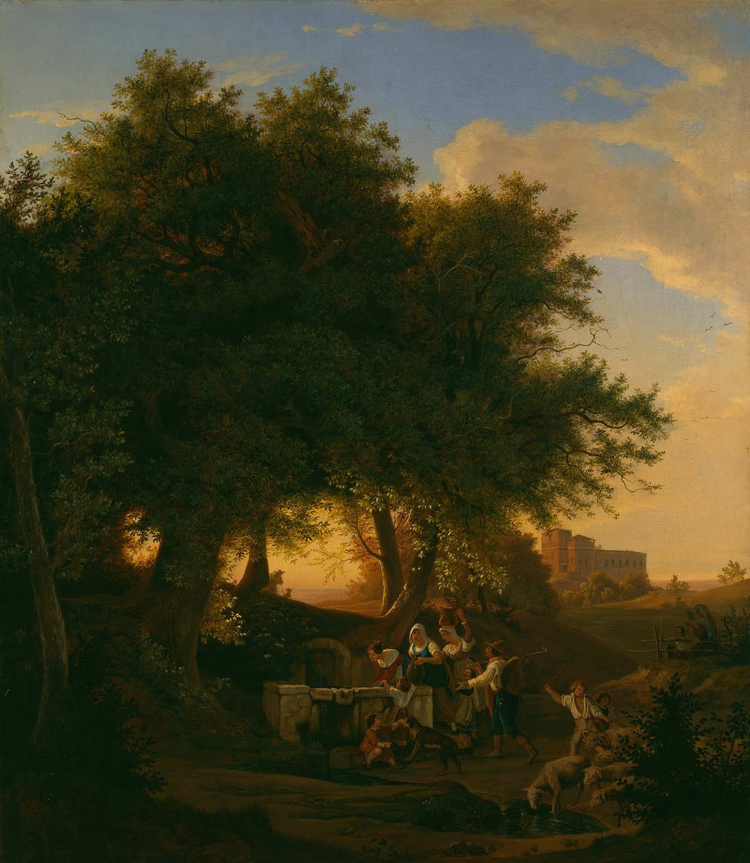 Fontanna w Grottaferrata, 1832. autorstwa Ludwig Richter