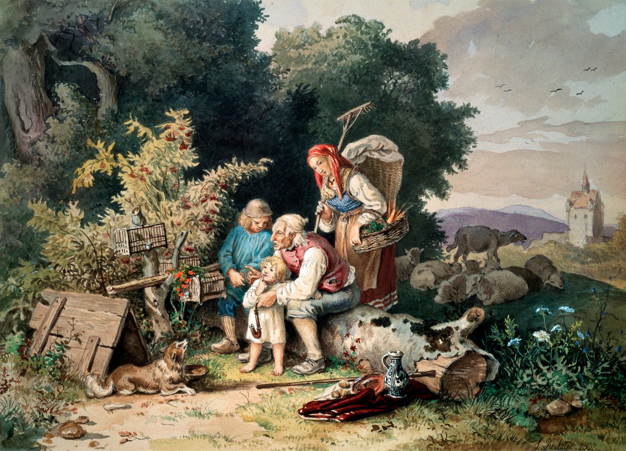„Rodzina pasterza”, 1837. autorstwa Ludwig Richter