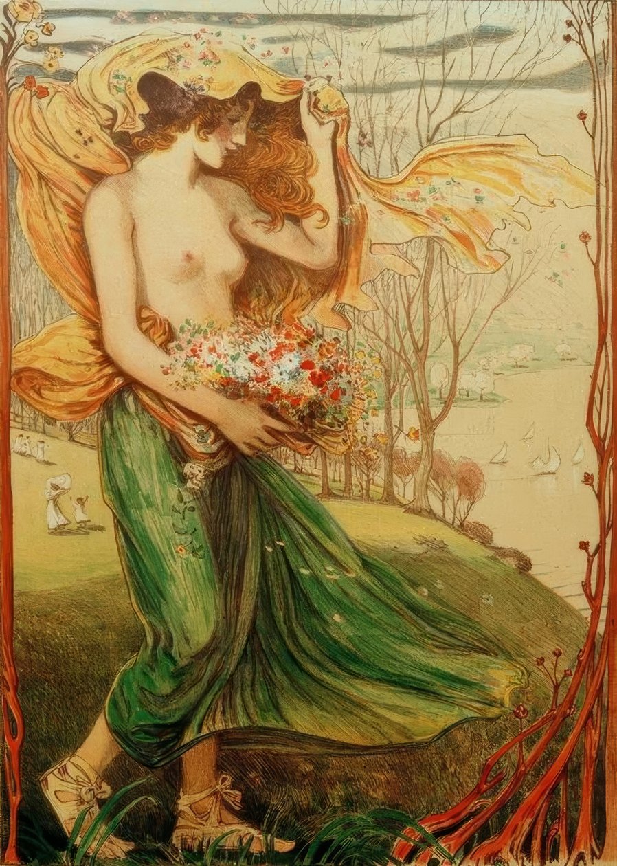 Flora (zdjęcie zaręczynowe) autorstwa Ludwig von Hofmann