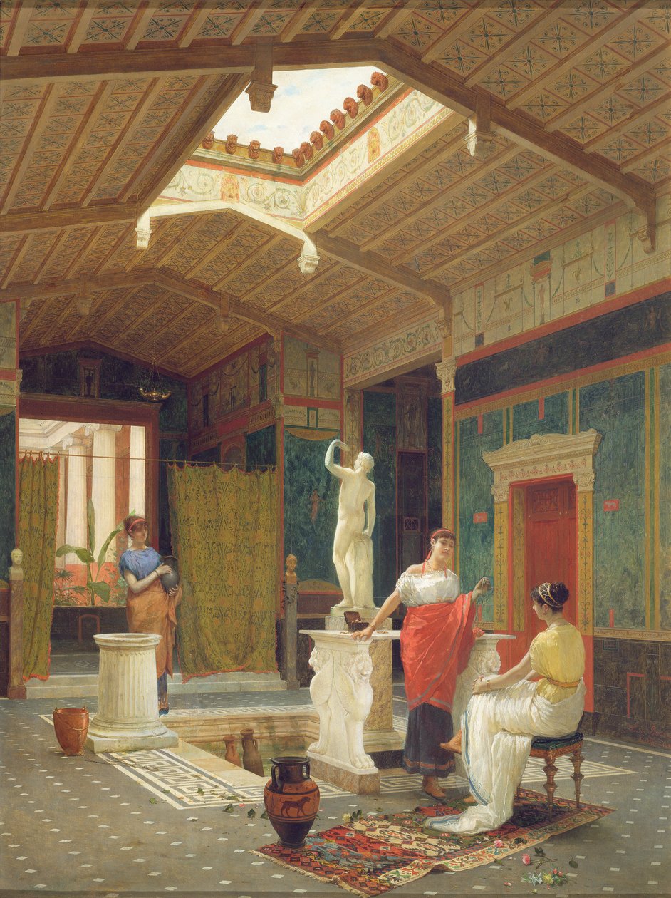 Pompejańskie wnętrze, 1882 autorstwa Luigi Bazzani