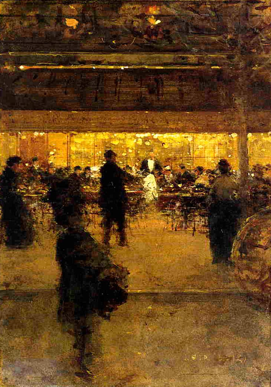 Kawiarnia w nocy autorstwa Luigi Loir