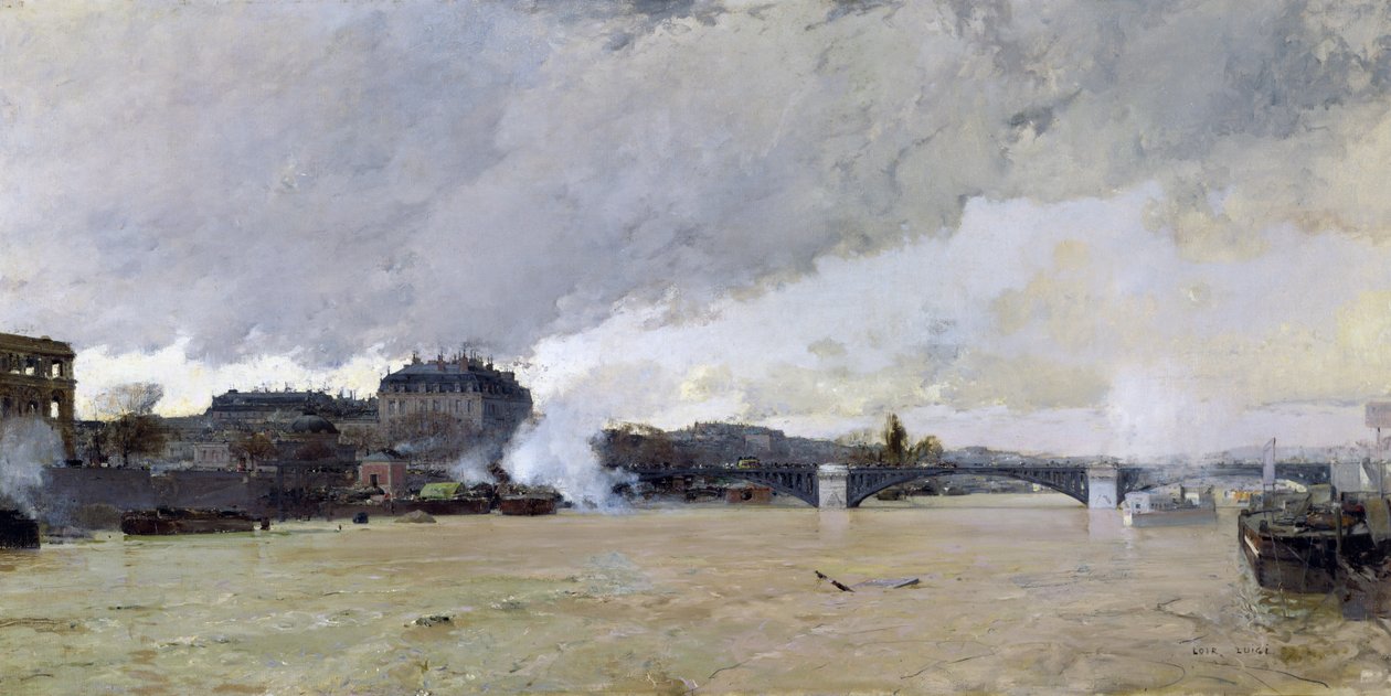 Powódź Sekwany, c.1903 autorstwa Luigi Loir