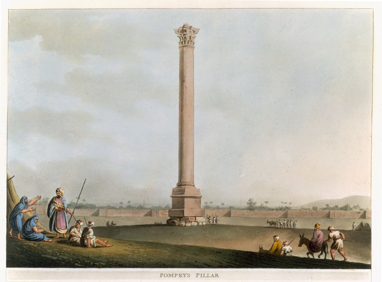 Filar Pompejusza, tablica 14 z „Widoków w Egipcie”, ryt. Thomas Milton (1743-1827) wyd. Robert Bowyer (1758-1834) 1802 (akwatinta) autorstwa Luigi Mayer