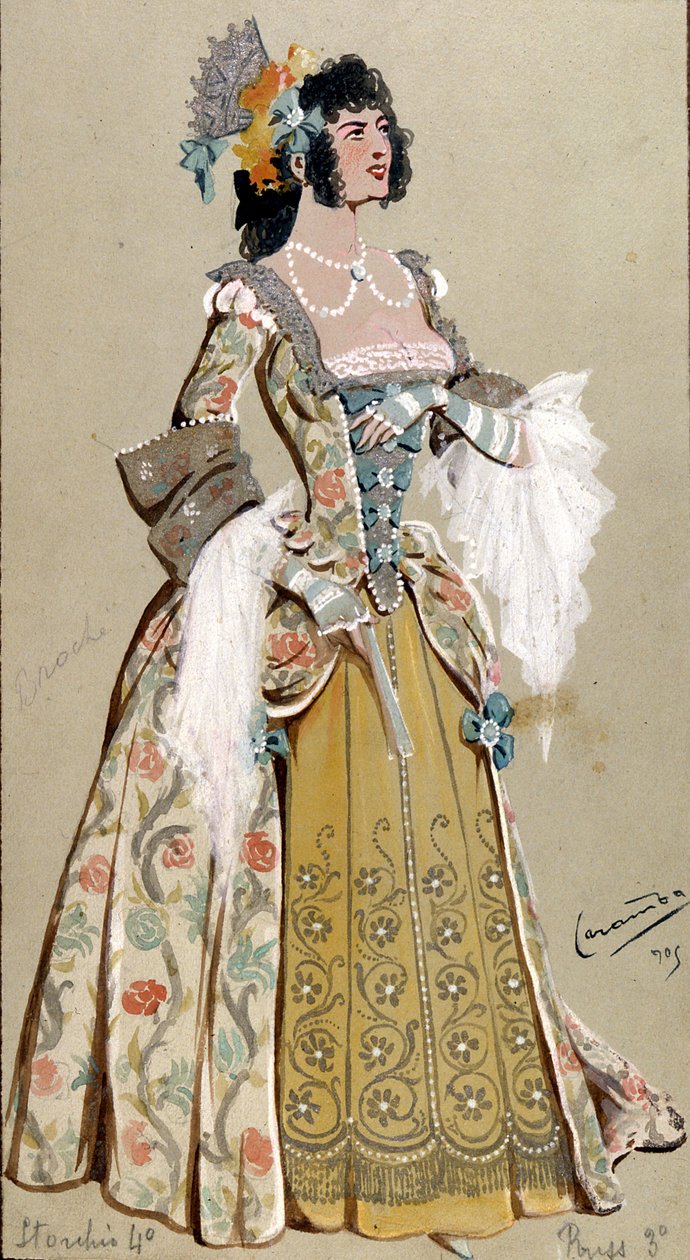 Kostiumy dla hrabiny Almavivy z „Wesela Figara”, 1905 autorstwa Luigi Sapelli Caramba
