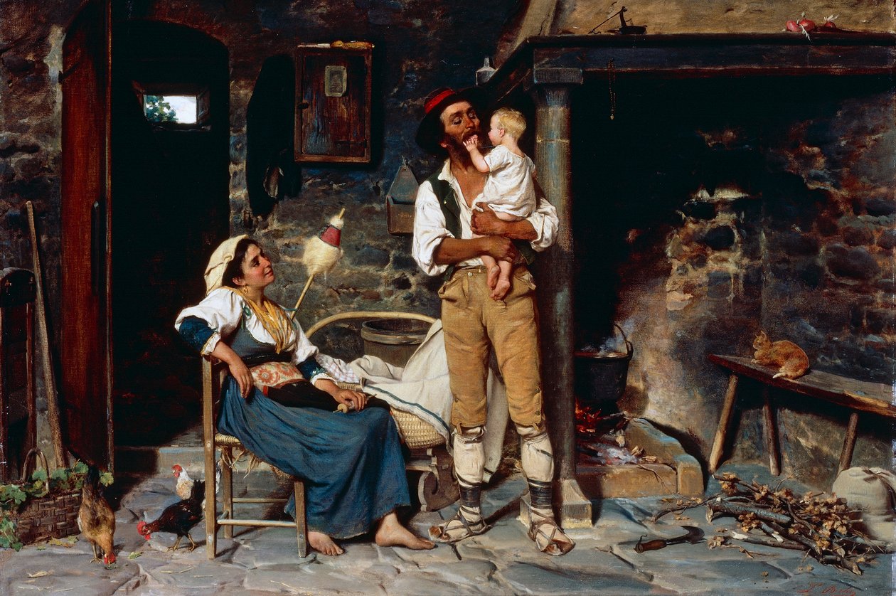Gra dla dzieci (olej na płótnie) autorstwa Luigi Bechi