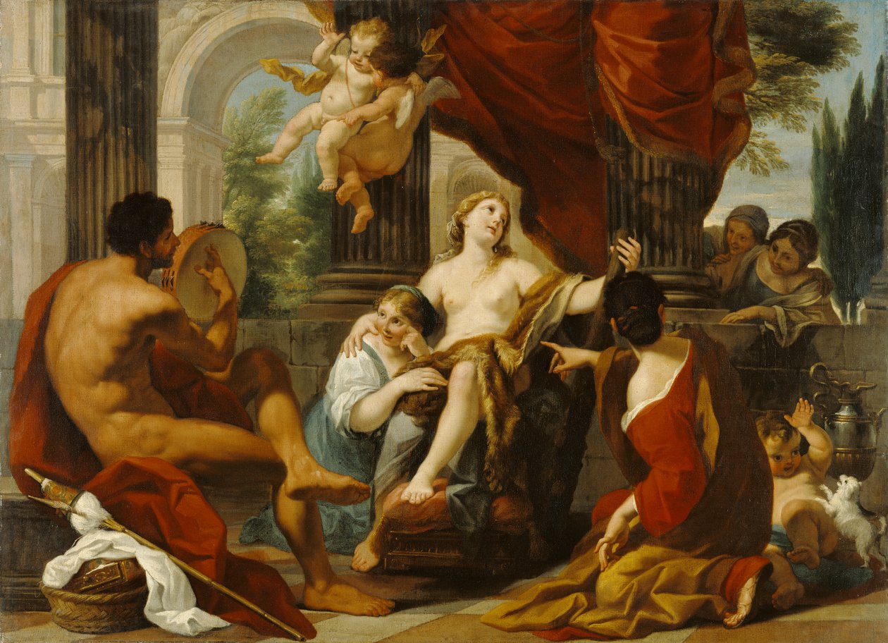 Herkules i Omfale, ok. 1700-10 autorstwa Luigi Garzi