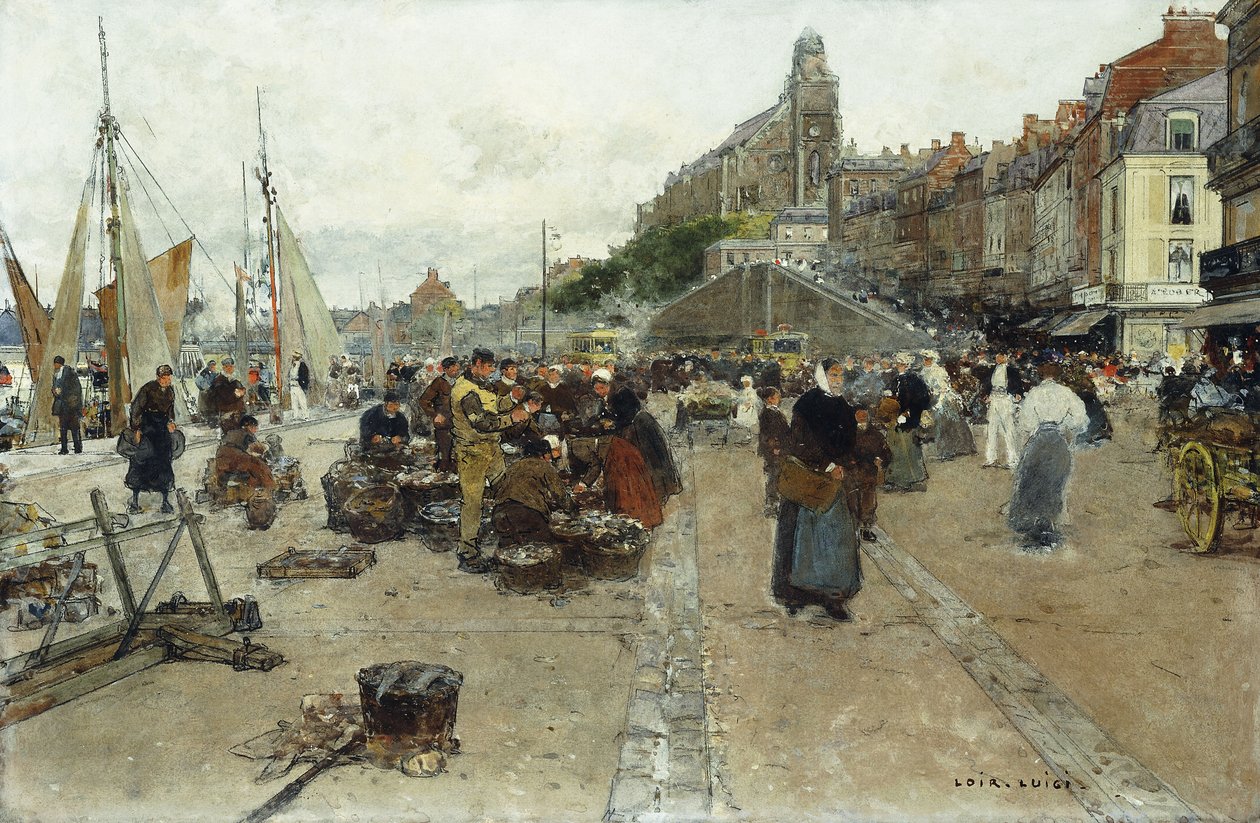 Targowisko przy Porcie, autorstwa Luigi Loir