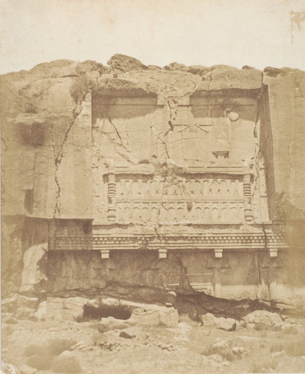 Grób na skale w Persepolis, 1858. autorstwa Luigi Pesce